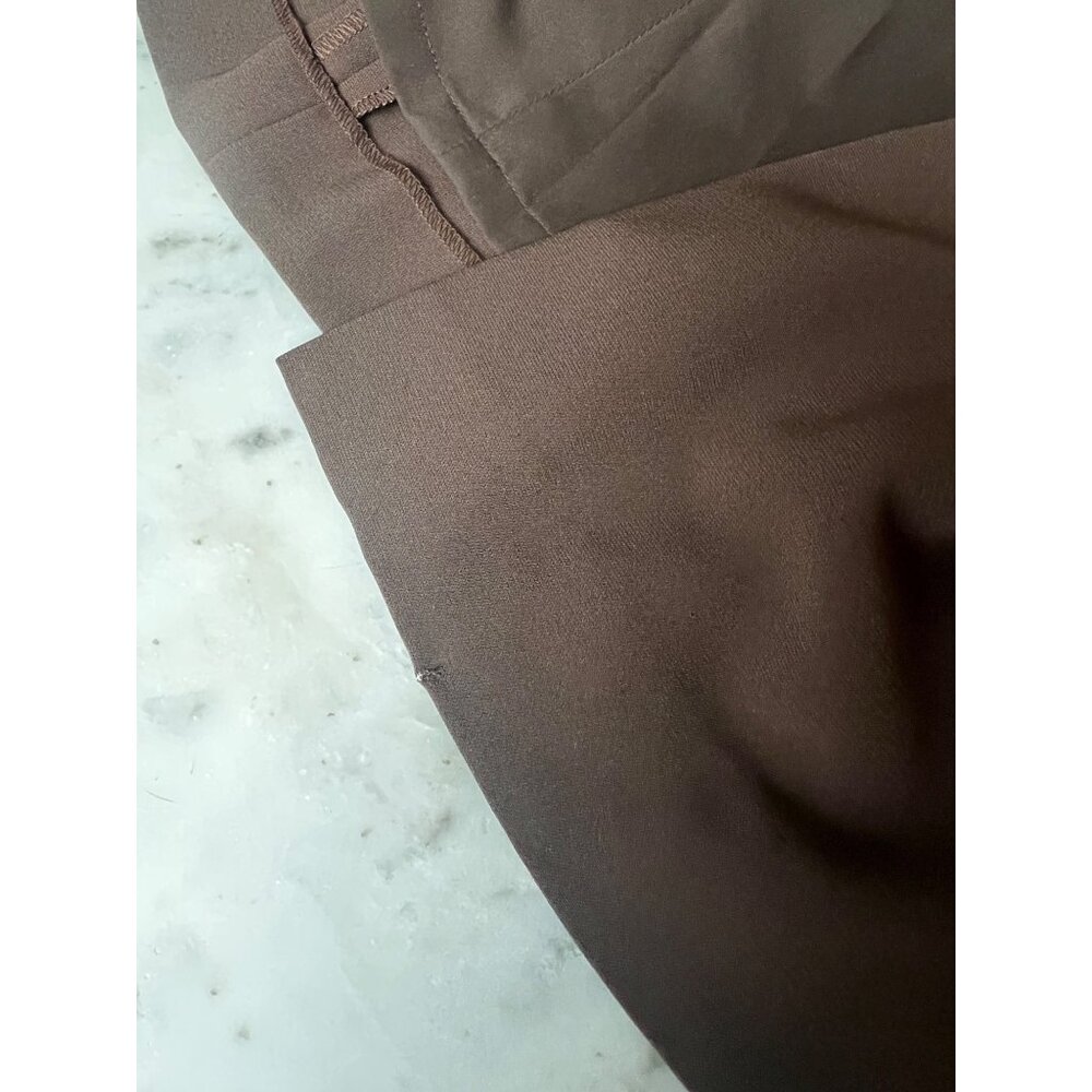 LELA ROSE RUCHED FLUID brown CREPE TANK DRESS size 6 - Picture 10 of 10